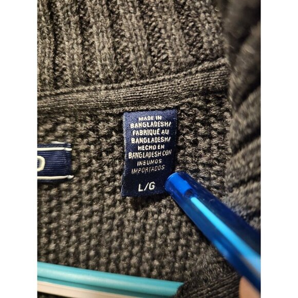 NWT‎ Men's IZOD Fair Isle 1/4 Zip Sweater Dark Gray Size Large - Picture 5 of 11